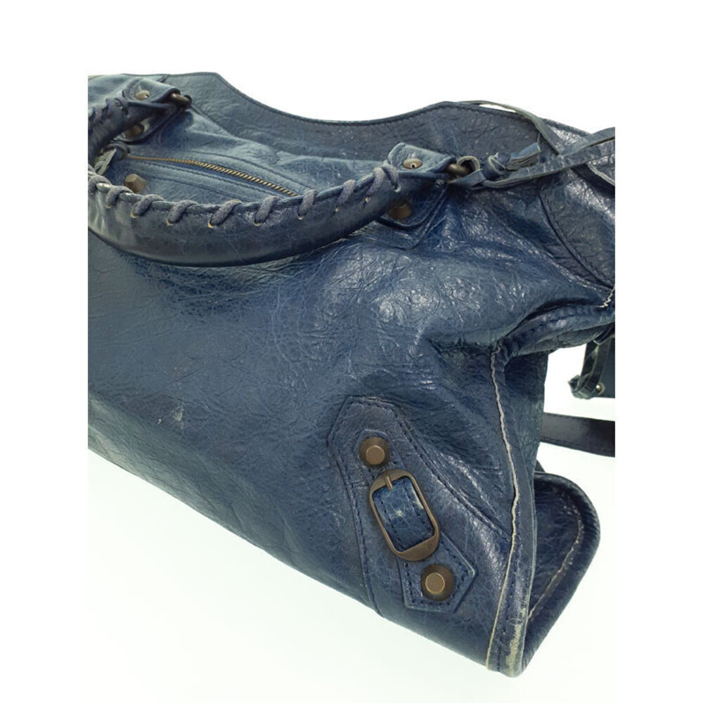 Balenciaga The City Leather Shoulder Bag Blue - Picture 7 of 9